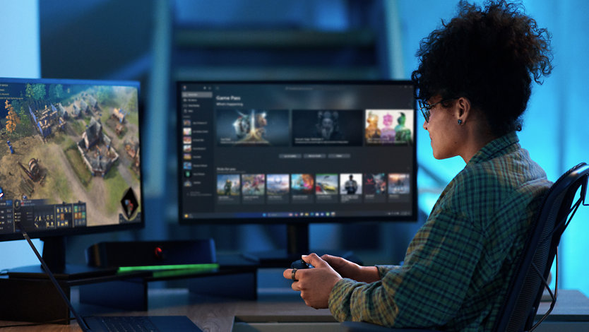 A student playing video games on their computer