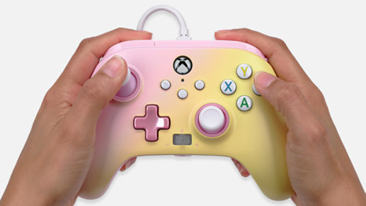 PowerA Enhanced Wired Controllers in Lavender Camo, Pink Lemonade, Lavender Swirl, Pastel Dream, and Cotton Candy 