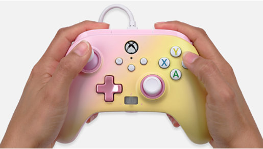 PowerA Enhanced Wired Controllers in Lavender Camo, Pink Lemonade, Lavender Swirl, Pastel Dream, and Cotton Candy 
