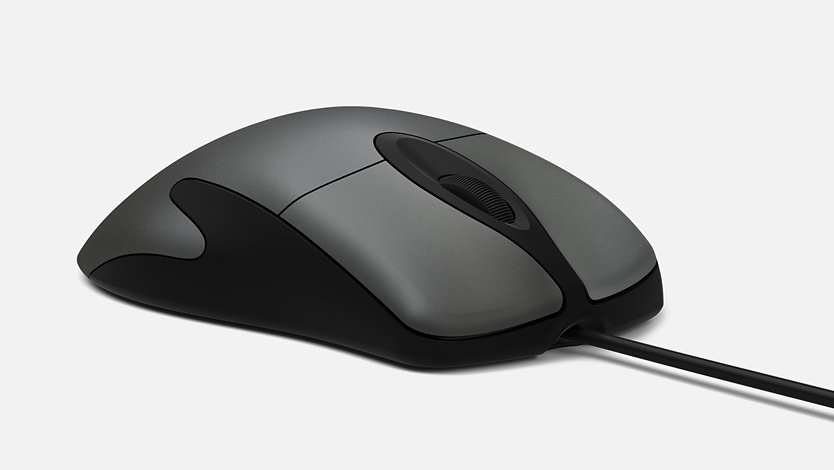 Front view of Microsoft Classic IntelliMouse.