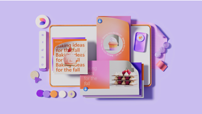 Dielo z aplikácie Designer prezentujúce nápady na jesenné pečenie.