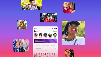 A collage of fans smiling at the Premier League.