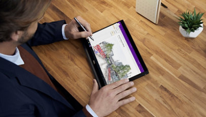 OneNote on a tablet screen