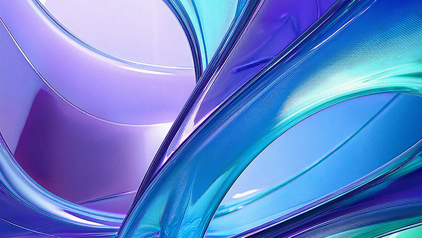 A fluid swirl of blue, purple, and teal.