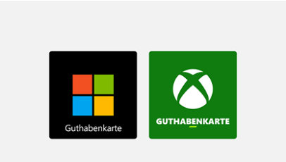 Logo von Microsoft und Xbox Geschenk Gutschein Karten.