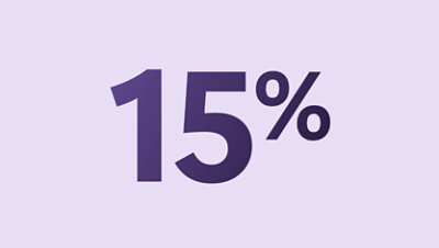 Bannière affichant 15%.