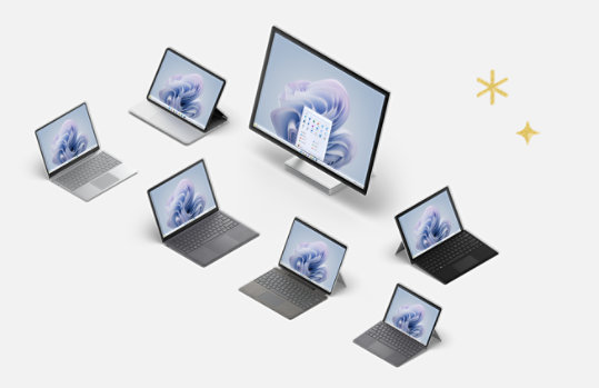 The Surface device family, including everything from tablets to desktop computers.