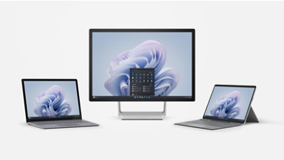 A Surface Studio 2 Plus, Laptop 5 and Pro 9 For Business.
