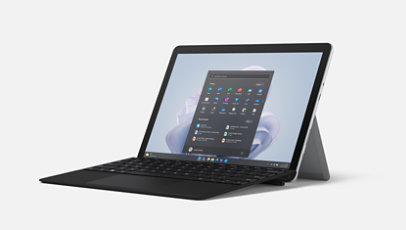 A Surface Go 4 for Business with a Surface Go Type Cover for Business.