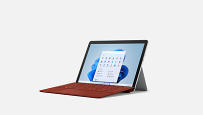 Tablet 2-in-1 Surface Go 2 Ricondizionato con una tastiera di colore rosso