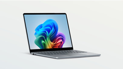An angled view shows a Surface Laptop, Copilot+ PC, 13-inch in the color Ocean.
