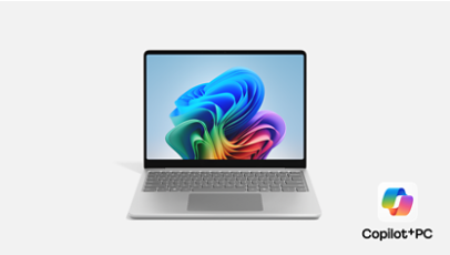 A Surface Laptop, Copilot+ PC, 13-inch in the colour Platinum.