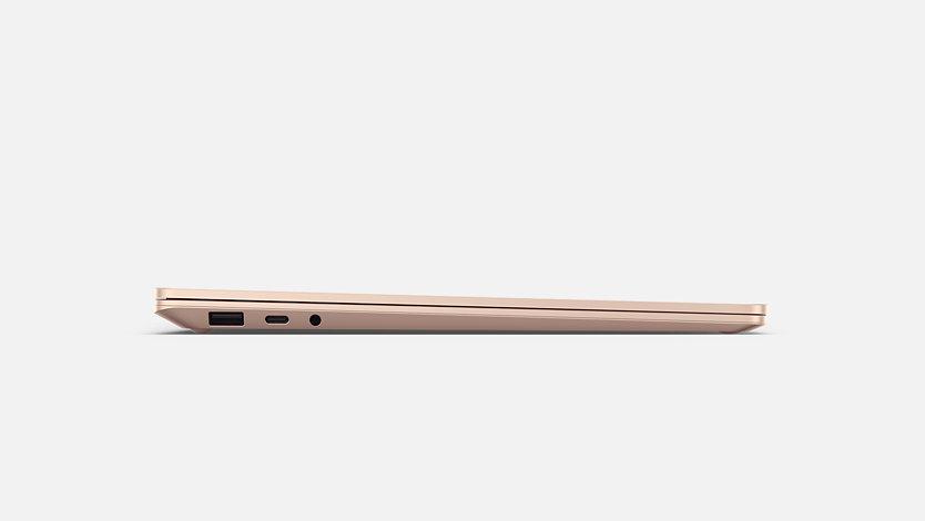 Surface Laptop 4 in sandstone closed from the side.