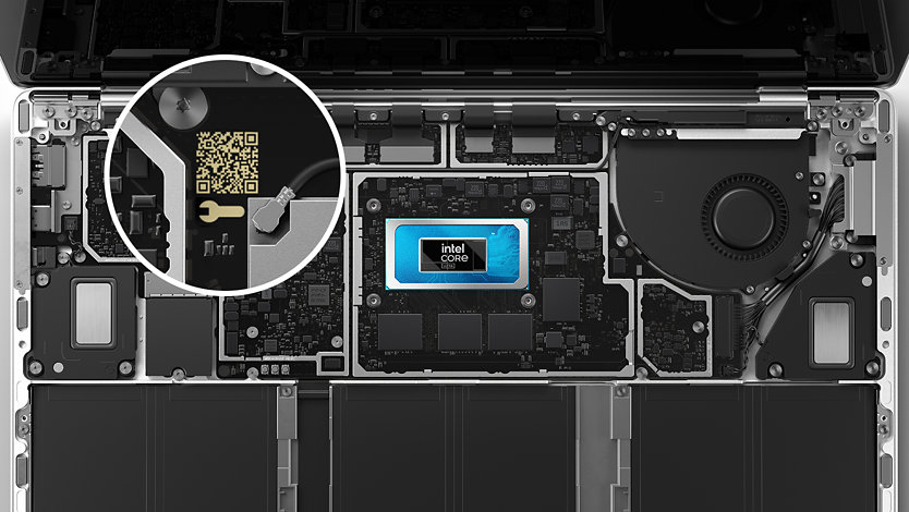 The inside of a Surface Laptop 6 for Business.