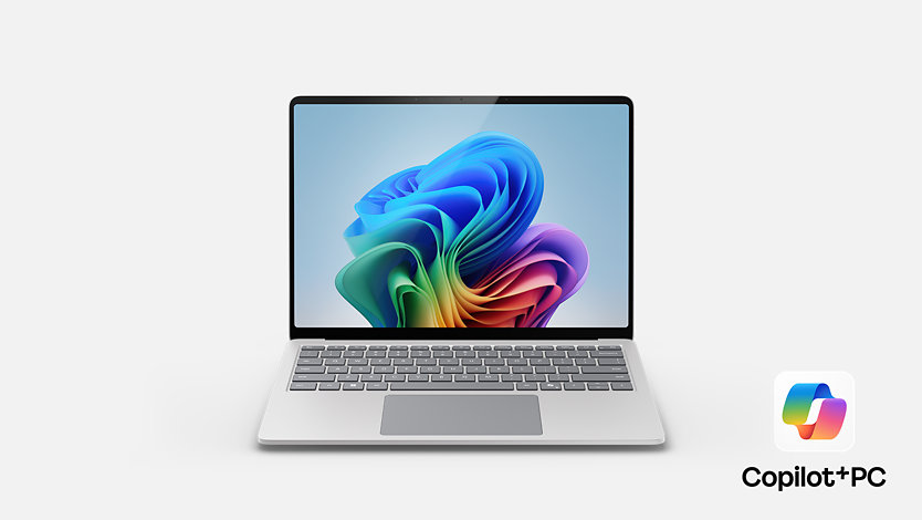 Ein Surface Laptop, Copilot+ PC, 13,8 Zoll in Platin. 