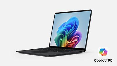 A Surface Laptop, Copilot+ PC, 15-inch in the color Black.