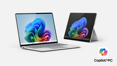 Un PC Surface Pro Copilot+ da 13 pollici e un PC Surface Laptop Copilot+ da 13,8 pollici. 