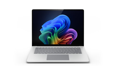 Een Surface Laptop voor zakelijk gebruik, Copilot+ PC (Intel) in de kleur Platina.