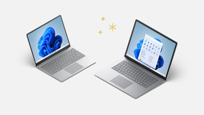 Immagine di un Surface Laptop 4 e un Surface Laptop Go 2