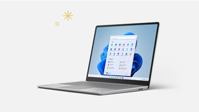 A platinum Surface Laptop Go 2.