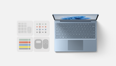 A Surface Laptop Go 3 and a Surface Adaptive Kit.