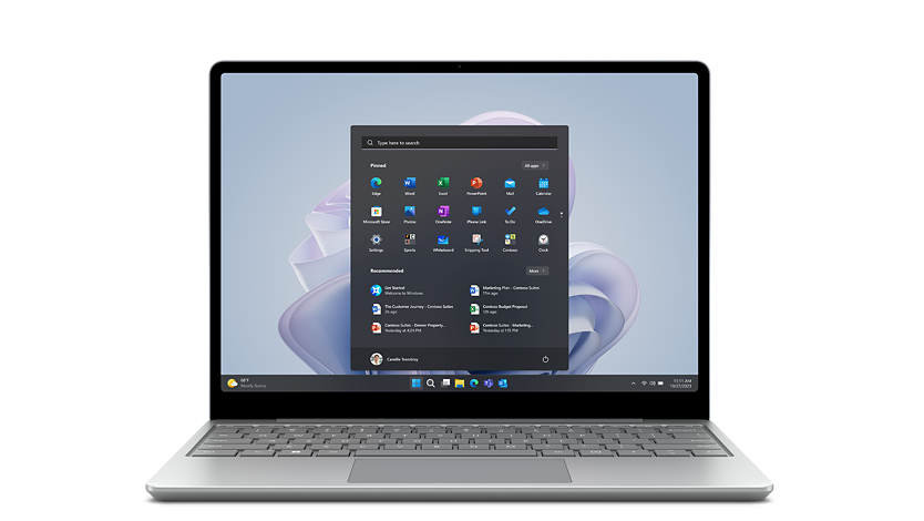 Vue avant d’e une Surface Laptop Go 3 pour l’entreprise.