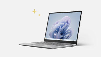 A Platinum Surface Laptop Go 3.