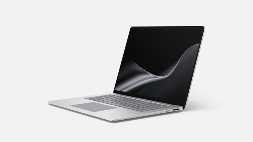 An angled 15-inch Surface Laptop in the colour Platinum.