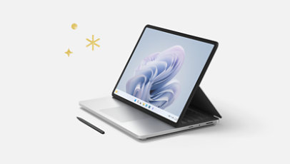 Un Surface Laptop Studio 2 en mode scène avec un Slim Pen 2.