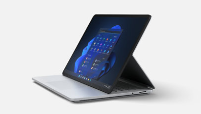 Vue inclinée du Surface Laptop Studio pour les entreprises.