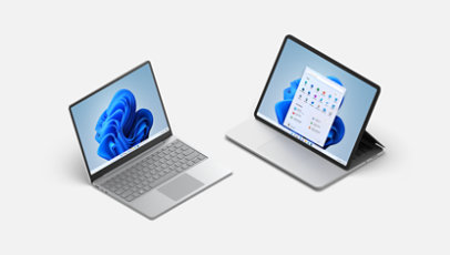 A Surface Laptop Go 2 and Surface Laptop Studio. 