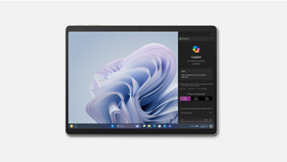 A top-down view of a Surface Pro 10 for Business tablet.