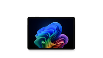 Ein Surface Pro for Business, 12 Zoll | Snapdragon von vorne in Platin.