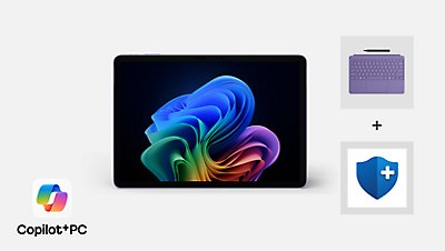 Surface Pro 12 インチ キーボードと Microsoft Complete 保証プランが含む Surface Pro, Copilot+ PC, 12 インチ バンドル。