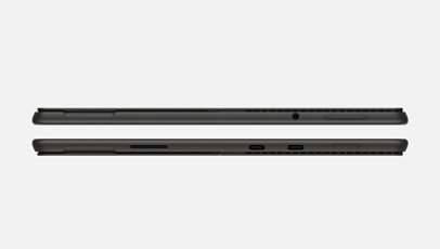 Side view of the thin width of Surface Pro 8.