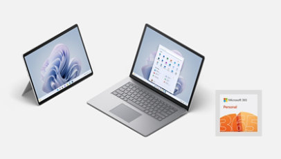 Surface devices and Microsoft 365.