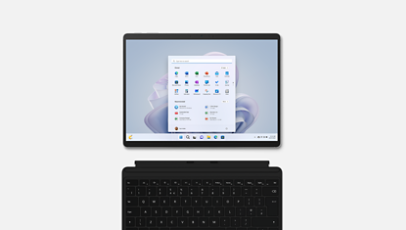 Ein Surface Pro 9 mit Keyboard. 