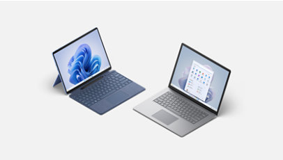 Une Surface Pro 9 et un Surface Laptop 5.