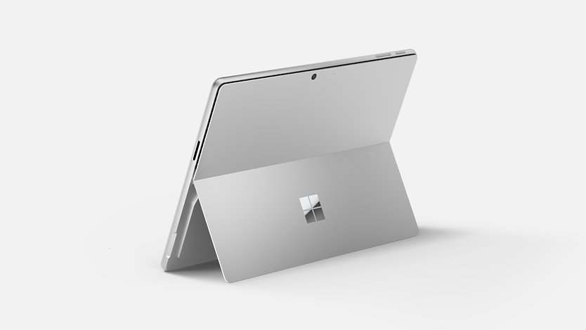 A back view of a Surface Pro with the kickstand engaged.