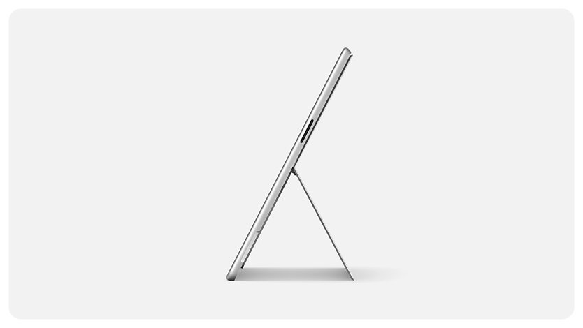 A side-view shows the kickstand of a Surface Pro for Business.