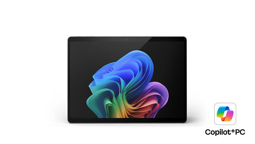 Vue avant d'une Surface Pro for Business, Copilot Plus PC en Noir.