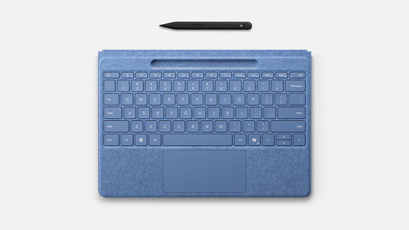 A Surface Pro Flex Keyboard with Slim Pen