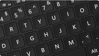 A close-up of a bold keyset Surface Pro 13-inch Flex Keyboard for Business.