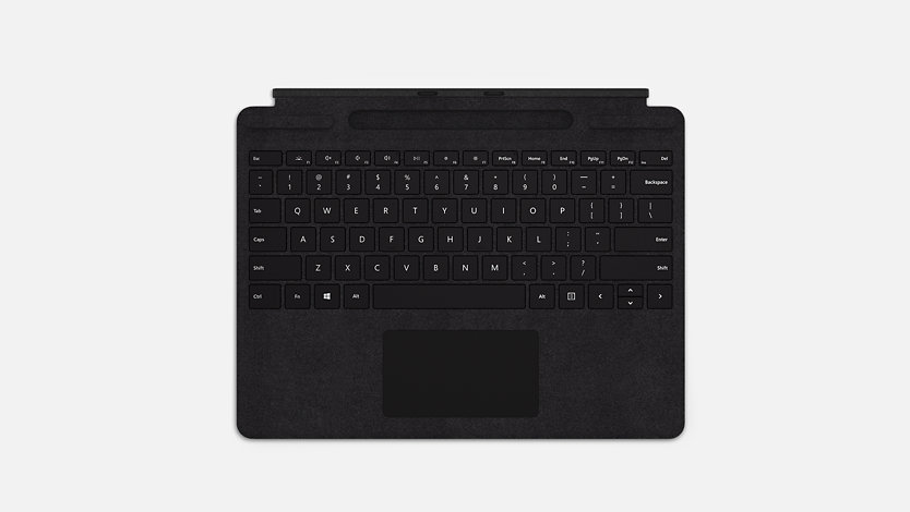 A black Surface Pro Signature Keyboard