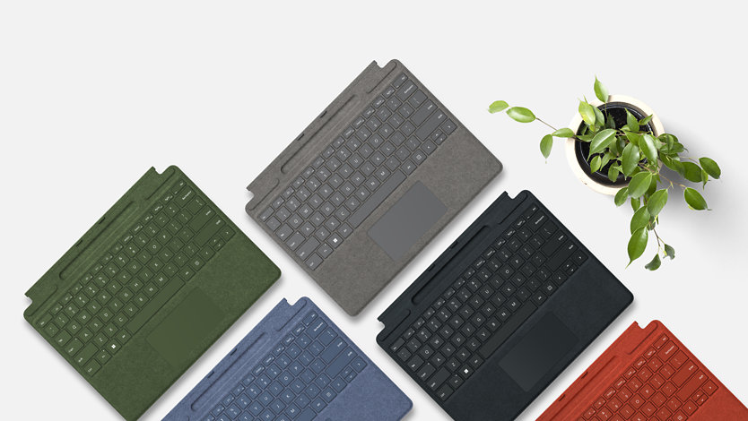 Surface Pro Signature Keyboards in a variety of colors. 