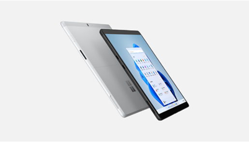 Zařízení Surface Pro X zobrazené jako tablet.