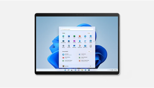 Surface Pro X von vorne mit Windows 11.