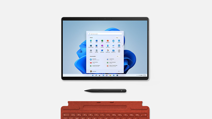 Microsoft Teclado Surface Pro Signature con lápiz delgado, paquete de 2  unidades, teclado color zafiro