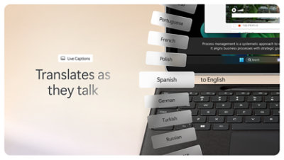 Direkteteksting kjører på en Surface Copilot+ PC.