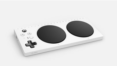 Xbox Adaptive Controller with inputs for external devices.  